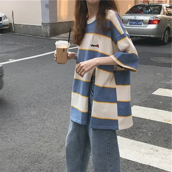 

2020 Women Tshirt Roupas Feminina Tops Streetwear Aesthetic Camiseta Tee Shirt Femme Plus Size Short Sleeve Harajuku Blue Red