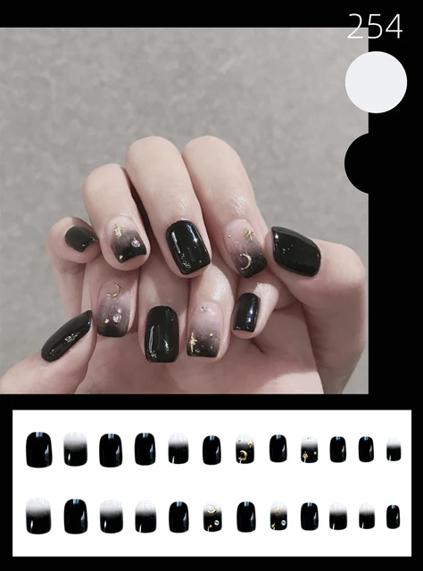 Woman With Stylish Black Manicure On Background Closeup Stock Photo -  Download Image Now - iStock