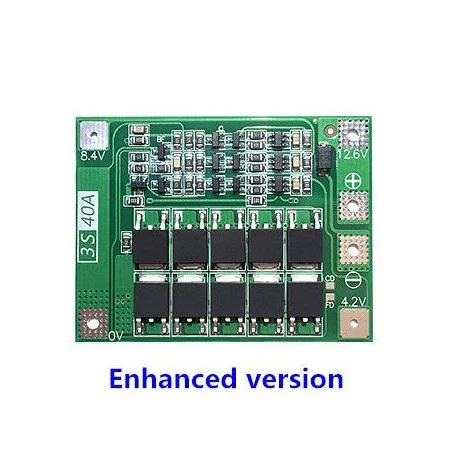 Enhanced version 3S 40A литий-ионная батарея зарядное устройство Lipo ячеечный модуль PCB плата защиты BMS для сверлильного двигателя 12,6 в с балансом - Цвет: Enhanced version