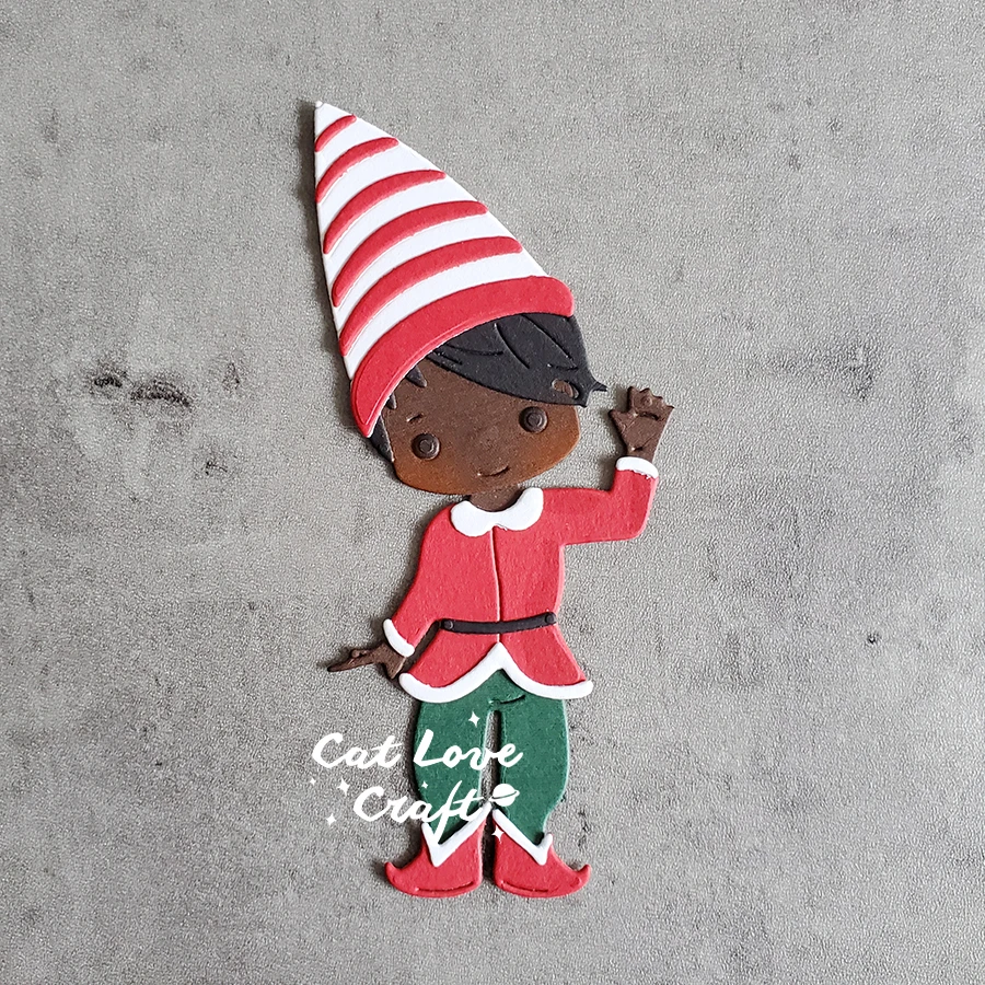 Catlove 크리스마스 엘프 금속 절단 다이 스크랩북 금형 스텐실 다이 컷 카드 만들기 DIY 공예 엠보싱 2020 년 새로운 다이