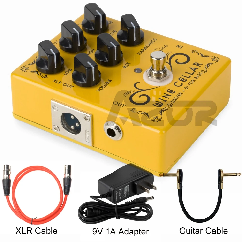 Tanie Caline CP 60 Driver + DI na pedał gitary basowej efekt z adapterem 9V 1A akcesoria gitarowe mały pedał części do gitary zastosowanie na gitarę