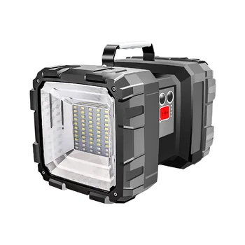 

Super Bright Double Head Flashlight Searchlight USB Rechargeable Portable Outdoor Emergency Light Solar Work Light Fishing Light