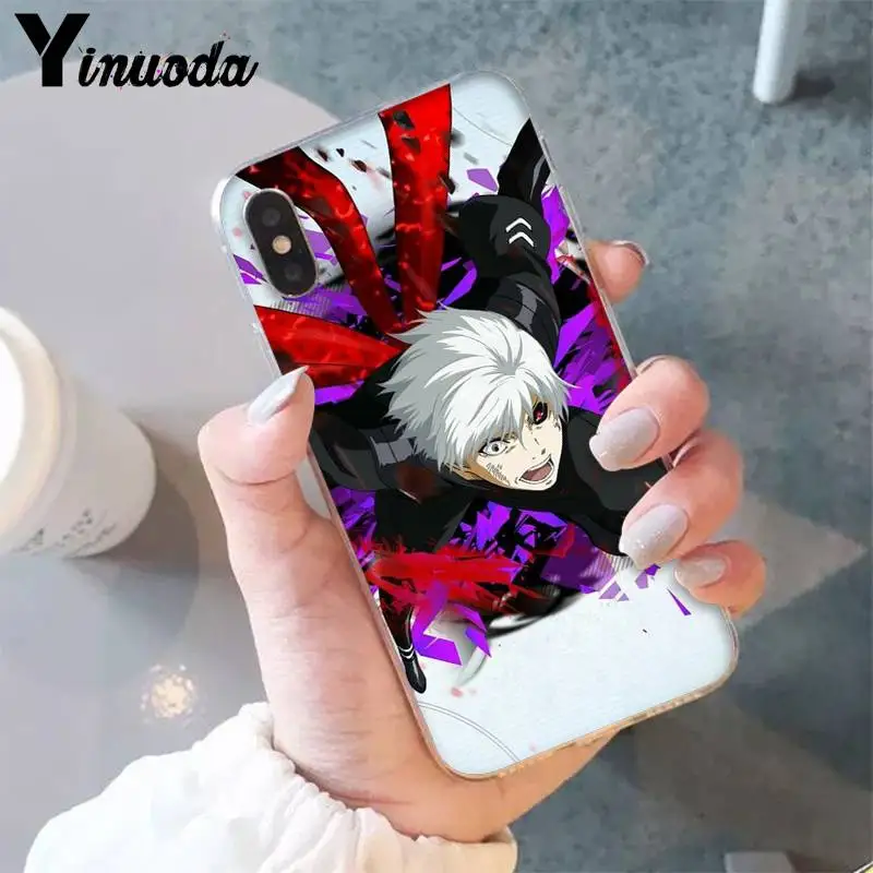 A15 Yinuoda Tokyo Ghouls аниме умный чехол черный мягкий чехол для телефона для iPhone8 7 6 6S Plus X XS MAX 5 5S SE XR 11 11pro 11promax - Цвет: A15