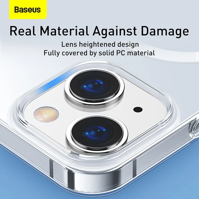 Baseus Transparent Magnetic Phone Case for iPhone 13 Pro Max 13pro Wireless Charging Cover Mag Back Cover Magnet Case For iP13 2