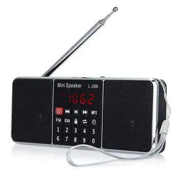 

Mini Portable FM Radio Speaker Stereo Mp3 Music Player With TF Card USB Disk LED Screen Volume Control Rechargeable Loudspeaker