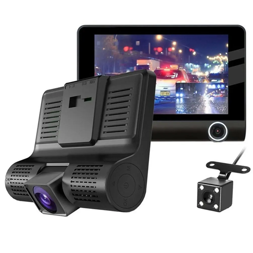 Универсальный Автомобильный видеорегистратор Камера s для приборной панели Камера Двойной объектив с/без заднего вида Камера видео Dvr рекордер Dash Cam