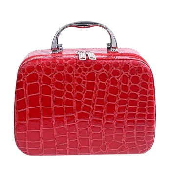 

Fashion Woman Makeup Case Cosmetic Bag Travel Organizer Beauty Box Medicine Stationery Cosmetics Holiday Gifts Red