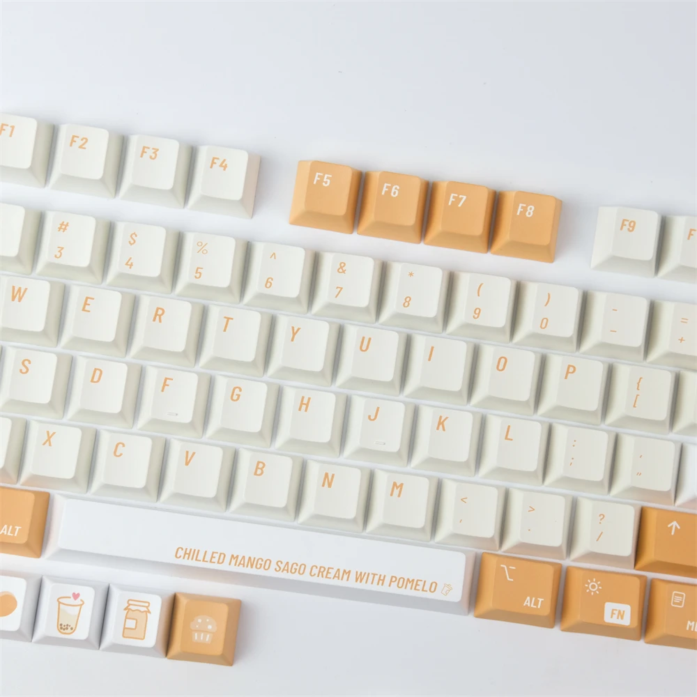 128 Teclas PBT Keycaps Dye-Subbed Minimalista Bonito