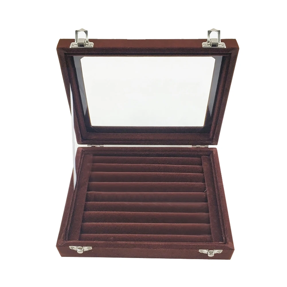 Бархатный портативный органайзер для ювелирных изделий хранение колец и сережек лоток коробка