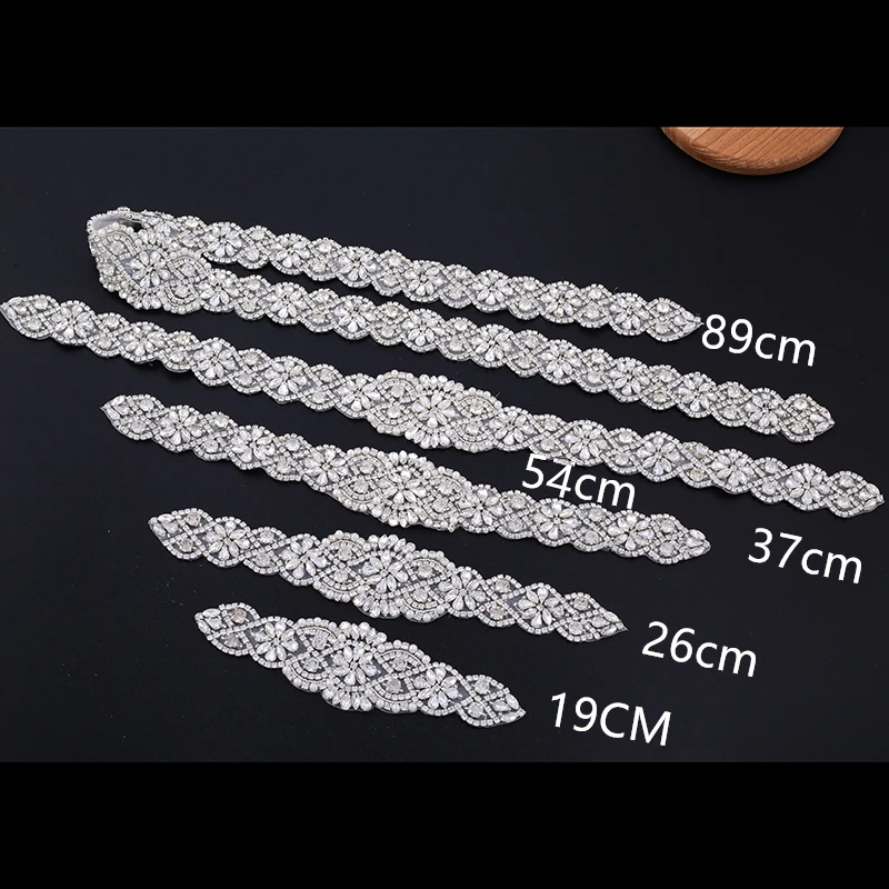 NZUK Rhinestone Bridal Belt Wedding With Crystal Diamond Wedding Dress Accessories Belt Sash 19cm-89cm Sash For Women bridal waistband bridal dress decoration
