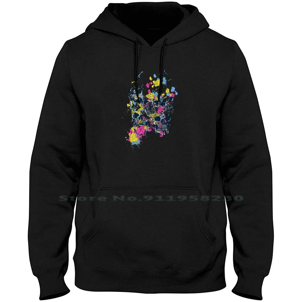 

Skull Color Men Women Hoodie Pullover Sweater 6XL Big Size Cotton Skull Color Fashion Trendy T Shirt