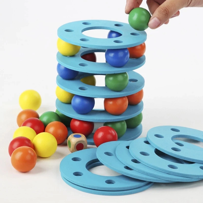 Kinder Kleinkinder Sensorische Montessori Stapeln Blöcke Turm Spielzeug 