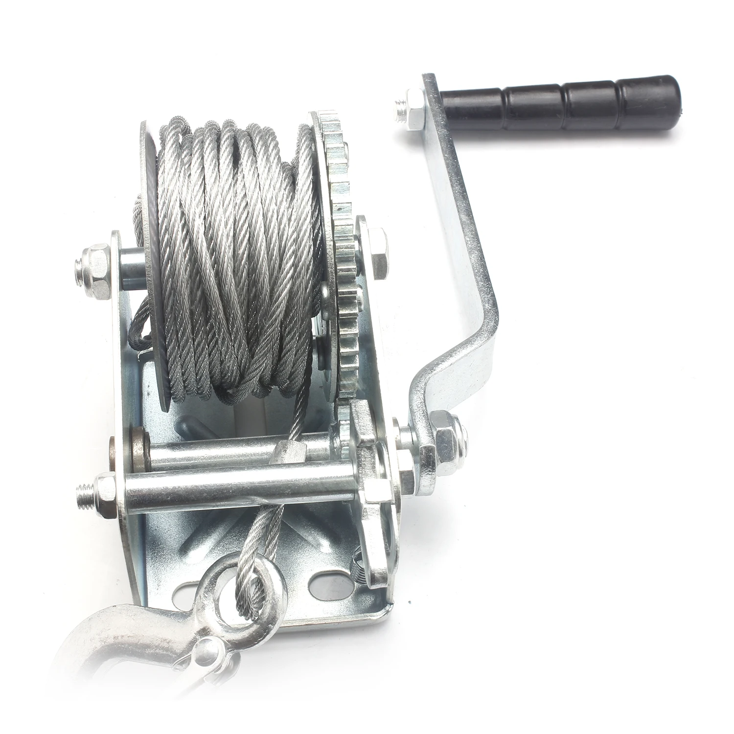 2500lbs Hand Winch With 6m Strap Hand Crank Gear Winch With Automatic Brake Auto Manual Winch for ATV Boat Trailer