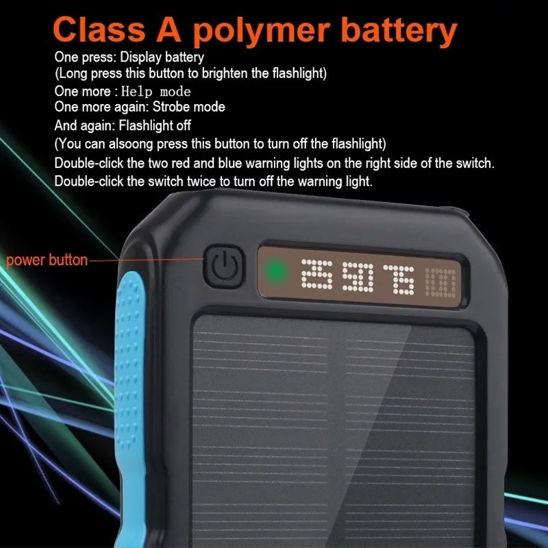 80000mAh Hot Solar Power Bank Waterproof External Battery Portable Outdoor Travel Mobile Phone Charger for Xiaomi Samsung iPhone