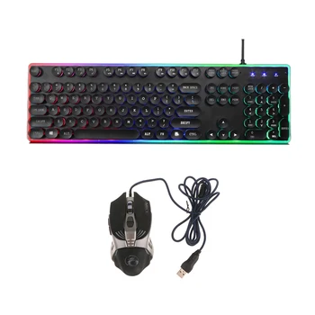 

Gaming Keyboard and Mouse Wired keyboard with backlight keyboard Russia Gamer kit 3200Dpi Gaming Mouse Set For PC Laptop