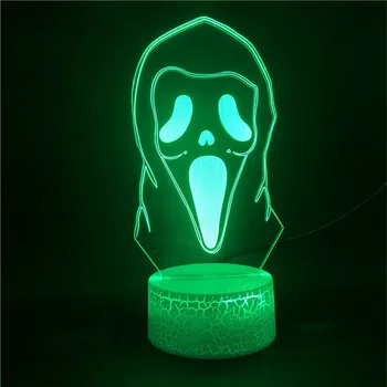 

Bluetooth Base Internet Meme The Ghost Mask Shouting Touch Sensor Bright Base Colorful with Remote LED Night Light Atmosphere