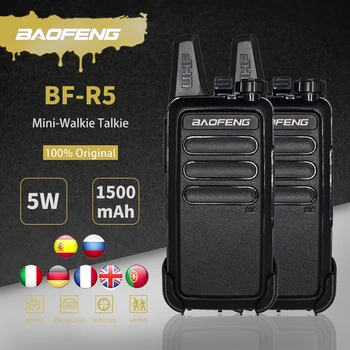 

2pcs/lot Baofeng BF-R5 Mini Walkie-talkie BF R5 USB Charging Handheld FM Transceiver CB Radio UHF bf-888s bf888s Two Way Radio