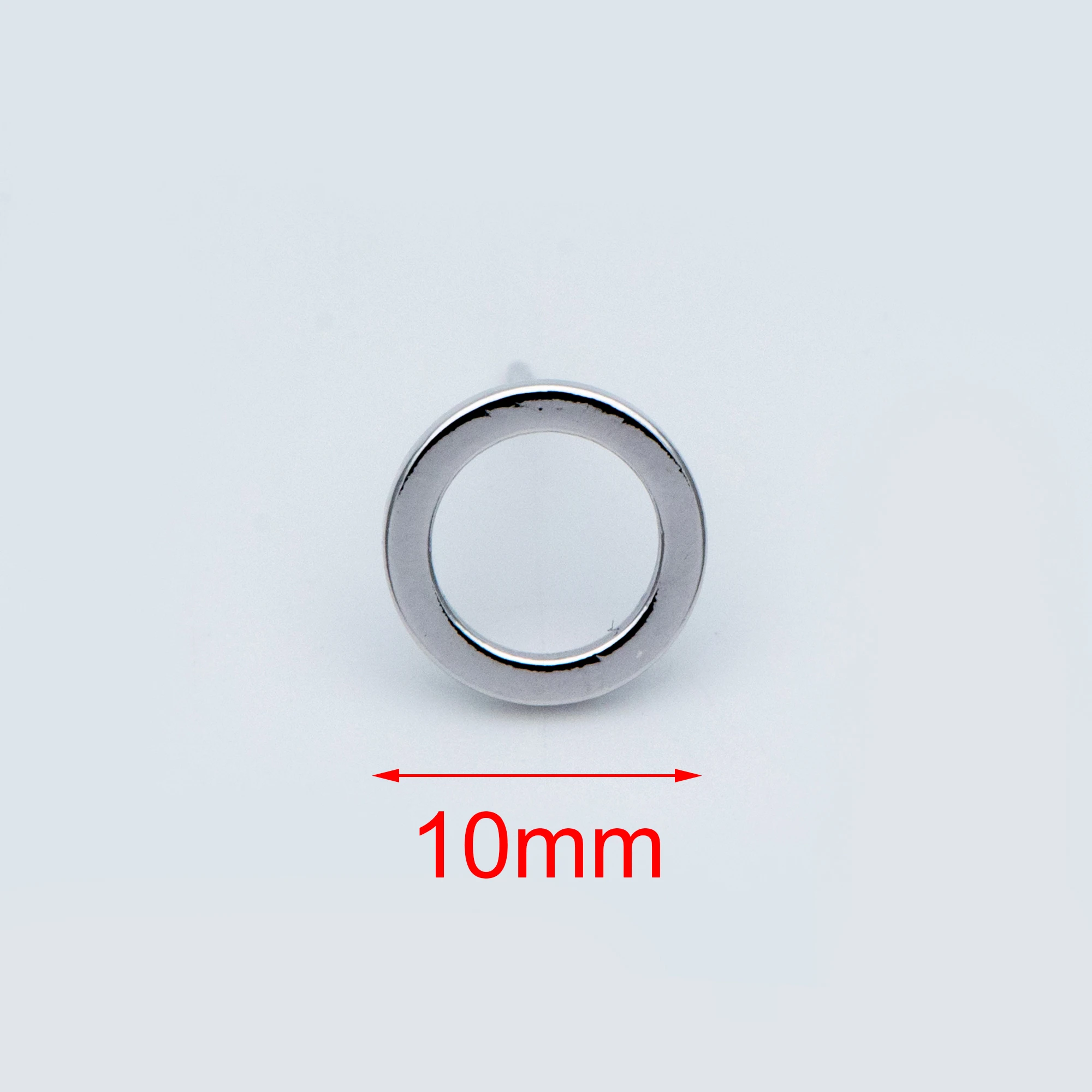 10 серебристого цвета Круглый Круг гвоздики для ушей 10 мм, родиевое покрытие латунь, геометрические петли серьги-гвоздики(GB-756