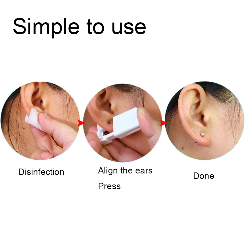 Disposable Safe Sterile Ear Piercing Unit Cartilage Tragus Helix Piercing Gun Piercer Tool Machine Kit Stud Body Jewelry 1PC piercing jewelry body piercing jewelry body jewelry ear piercing jewelry ear piercing tool body piercing kit piercing tool