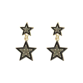 

Punk Needle Earrings New Cold Wind Ladies Pentagram Earrings Temperament Simple Wild Net Red Wholesale Earrings