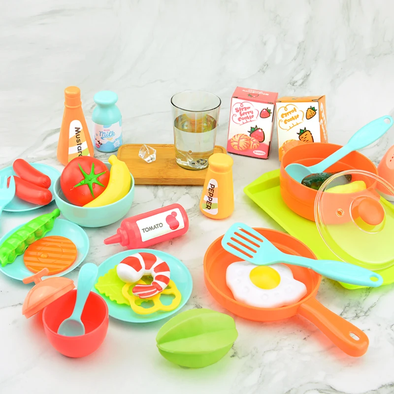  Kids Pretend Play Simulation Kitchen Set Chef Cooking Game Miniature Food Mini Cookware Spray Light - 4000155743634