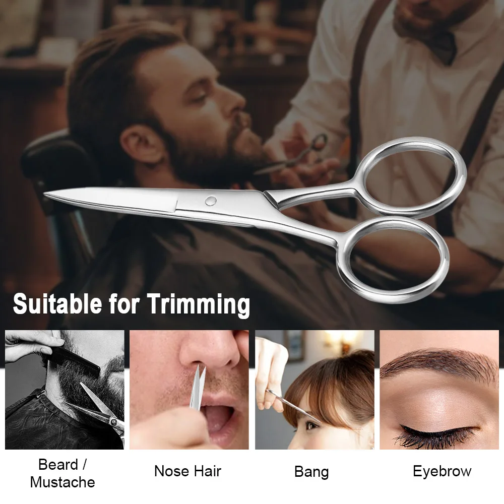 Mini Makeup gadget Beard shears Beauty scissors Mustache cutter Sharp-nosed Straight Stainless steel Realistic shape Shaver |