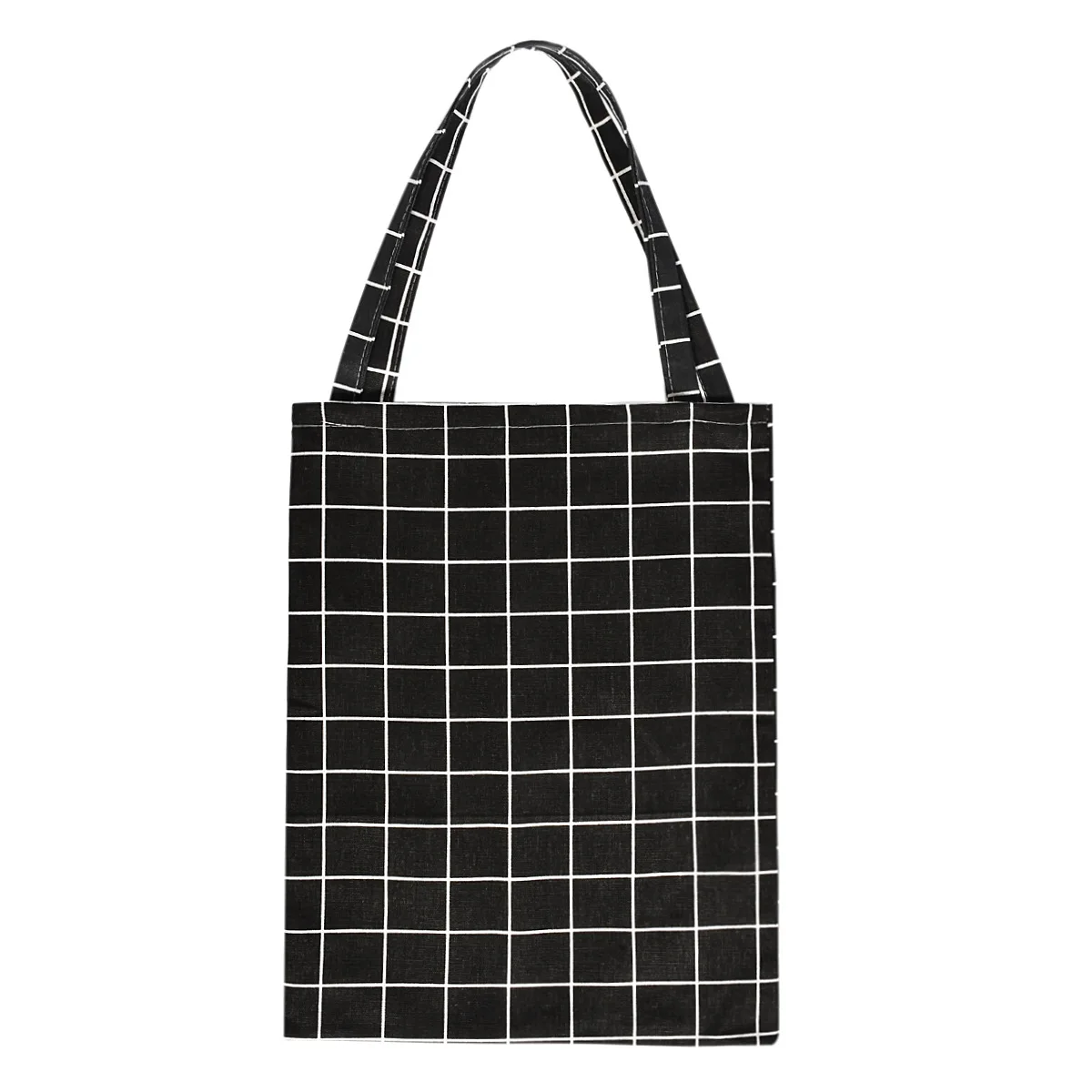 Модная прочная Женская Студенческая хлопковая Льняная сумка на одно плечо, сумка для покупок, клетчатая женская льняная Холщовая Сумка для покупок