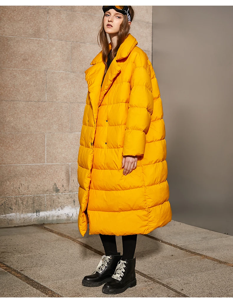 Зимнее пальто 7XL размера плюс, большой размер, 90% белый утиный пух, женский длинный пуховик, теплая куртка, двубортная, толстая, теплая парка F193