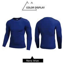 Yuerlian Новая Осенняя Спортивная футболка для мужчин, компрессионная Спортивная футболка для бега, мужская верхняя одежда, рубашка для бега, Рашгард