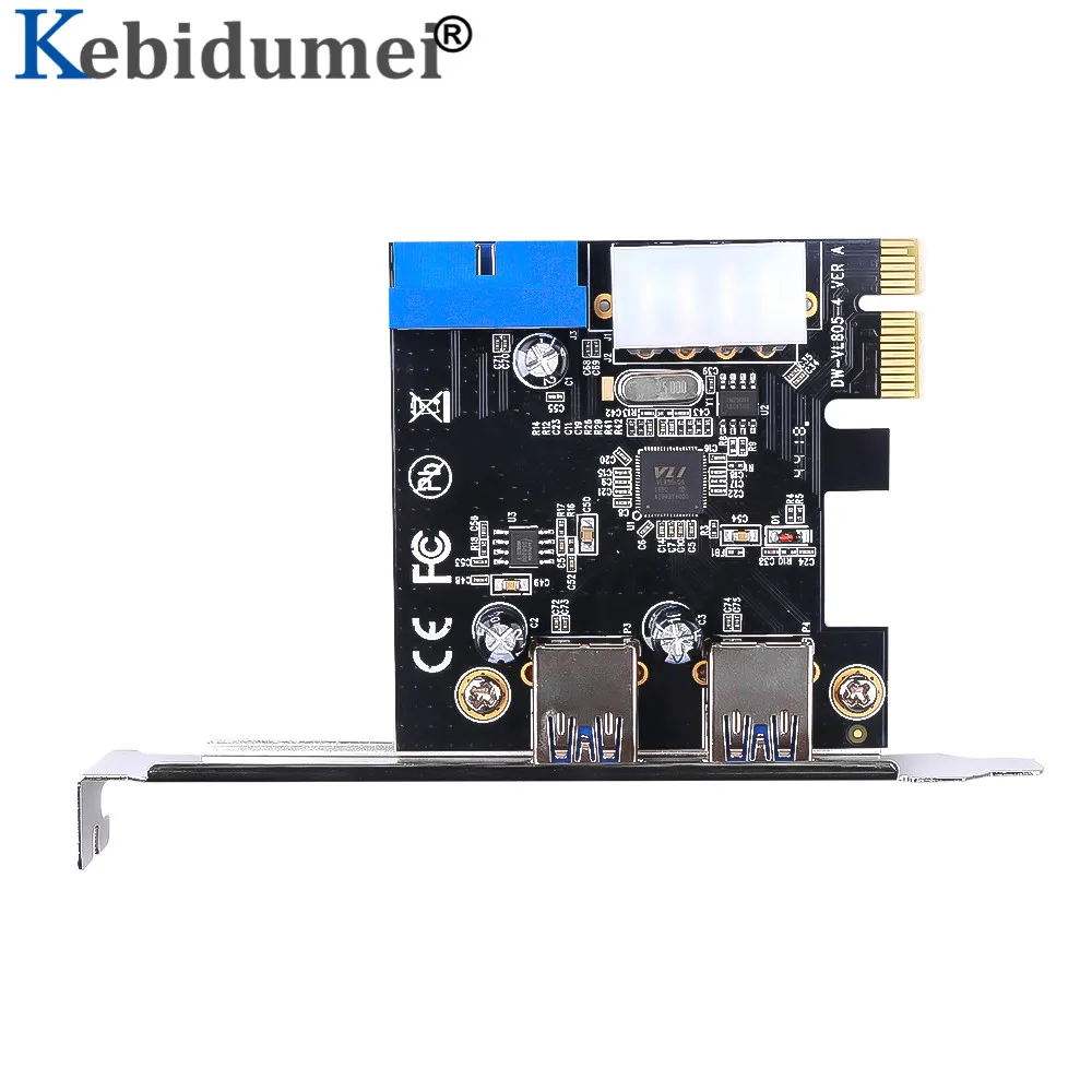 USB 3,0 PCI-E адаптер карты расширения внешний 2 порта USB3.0 концентратор внутренний 19pin Заголовок карта PCI-E 4pin IDE разъем питания