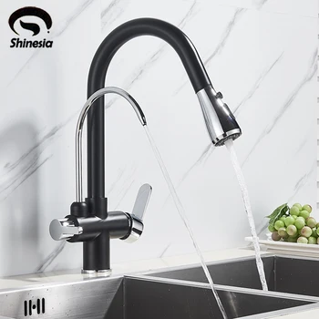 

Purified Water Kitchen Faucet 360 Rotation Hot Cold Taps Deck Mounted Mixer Tap Pure Water Chrome Filter Kitchen Sinks Faucet