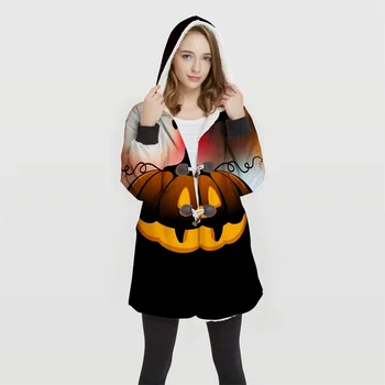 

2019 Casaco Woman's Plus Size 3d Print Convertible Hoodie Jackets 100% Polyester Tops Soft Jacket Woman Customer Design Wy37