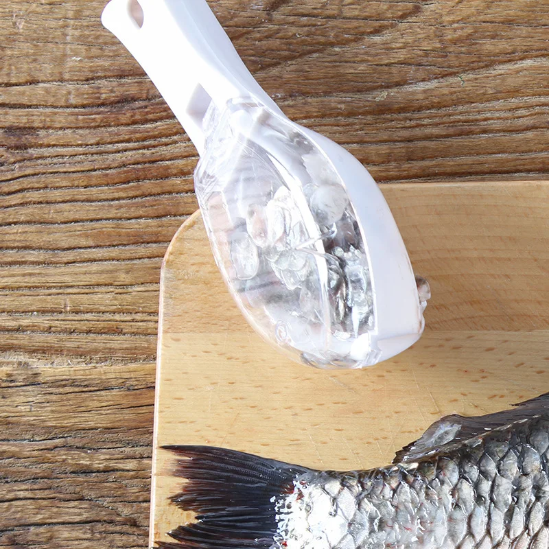 Пластмассовая терка для удаления рыбной чешуи, инструмент для удаления рыбной чешуи, кухонные принадлежности, инструмент для удаления рыбной чешуи, инструмент для очистки рыбной чешуи, кухонный инструмент - Цвет: Слоновая кость
