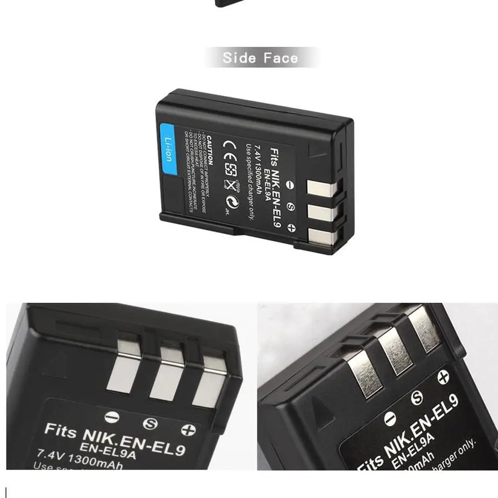 EN-EL9a RU EL9 Батарея для Nikon D40 D60 D40X D5000 D300 L15 ENEL9A Камера мА/ч. аккумулятор 1300 мА/ч, ENEL9 Зарядное устройство 8,4 V