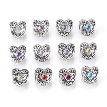 

Original 925 Sterling Silver Bead Heart Shaped Beads In December Fit Pandora Women Bracelet & Necklace Diy Jewelry