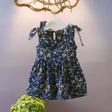 Платье для девочек; Летние нарядные платья для девочек; детская праздничная одежда принцессы; платье с цветочным рисунком без рукавов с бантом и лентами; Roupa Infanil; A40