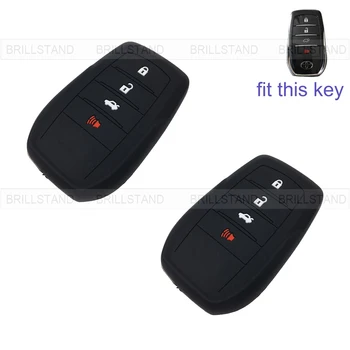 

2pcs 4 Button Silicone Car Remote Key Fob Silica Gel Holder Case Cover for Toyota Series Black