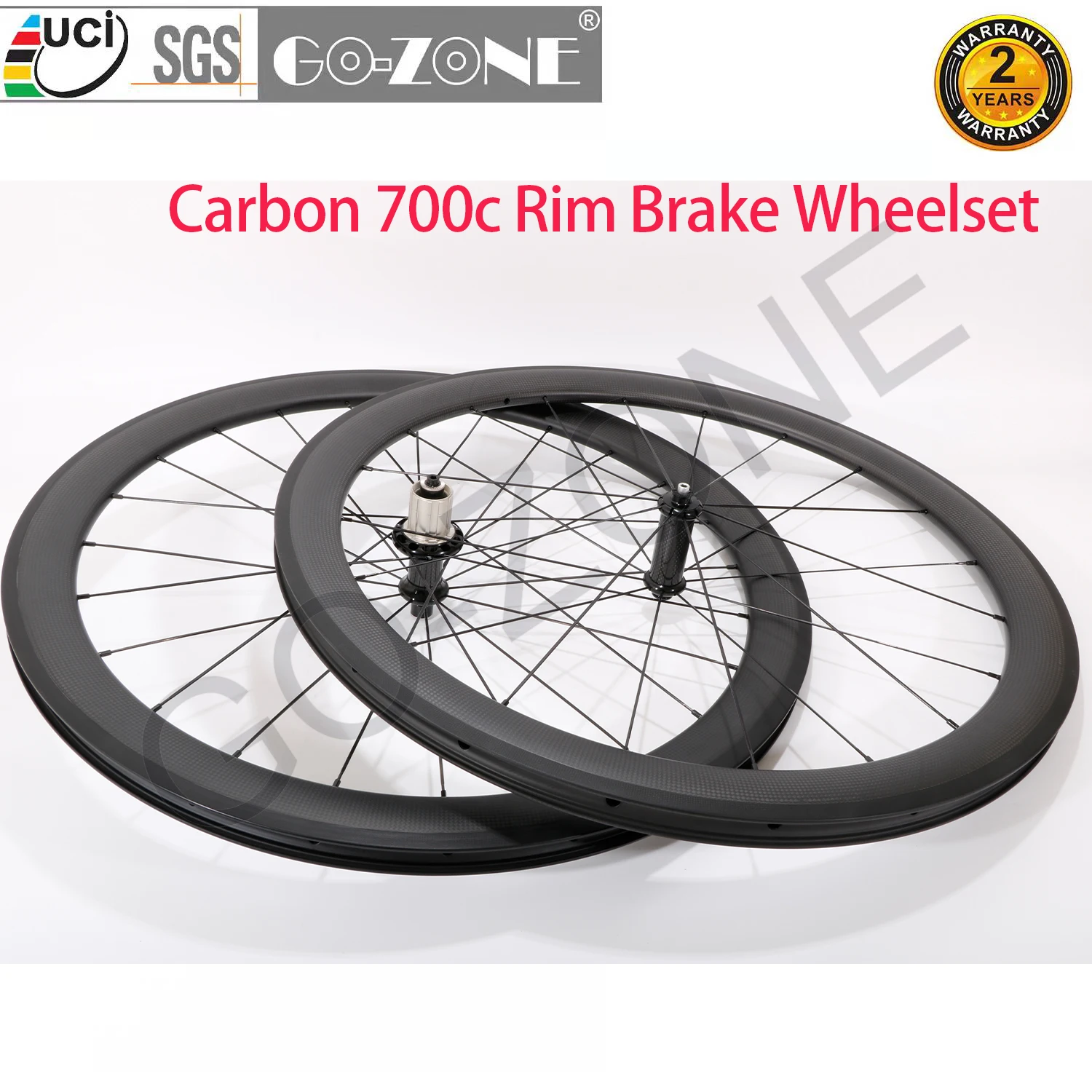 Paire De Roues Route 700C Carbone - Compatible Tubeless/disque - Roulements Inclus - Neuves (Garantie 3 Ans)