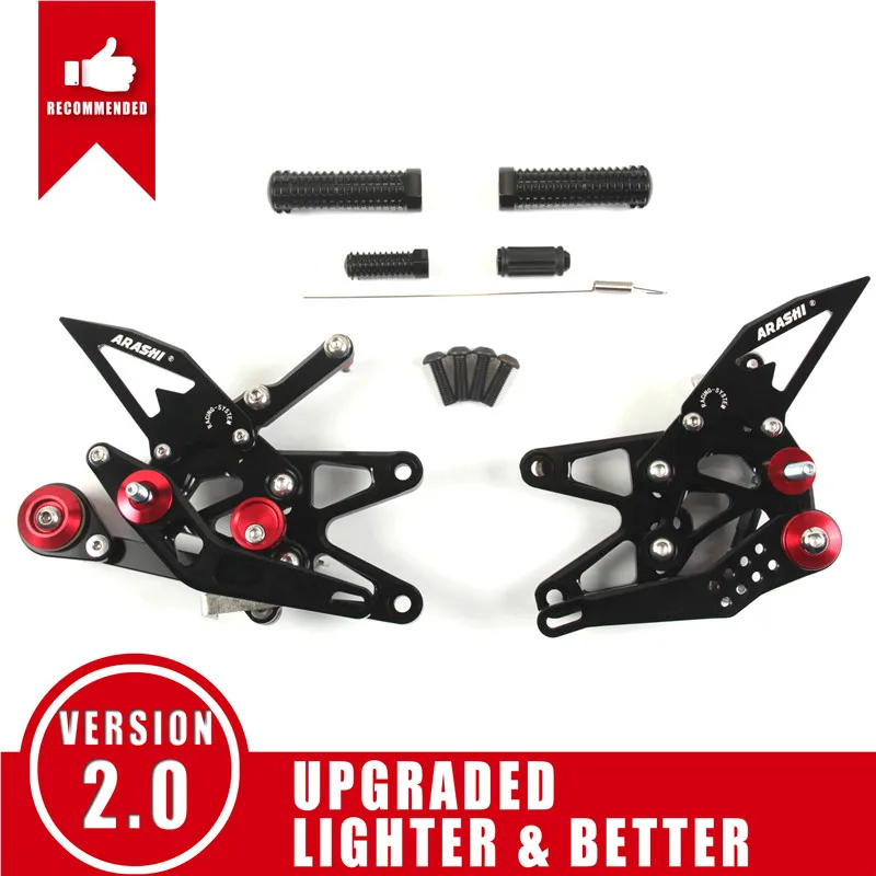 ARASHI мотоциклетные Rider подножки для TRIUMPH DAYTONA 675 675R 2013- CNC Регулируемые подножки Rearset - Цвет: Black
