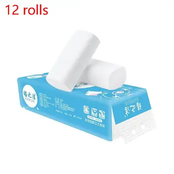 

12PCS Roll Toilet Paper, Soft 4-Ply Hygienic Roll Paper, Coreless Special Paper X7YB
