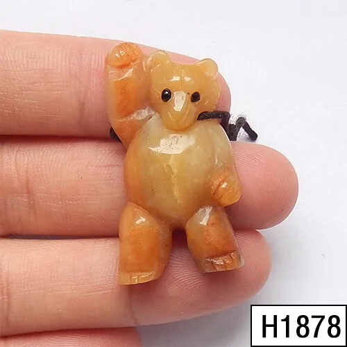 Амазонит драгоценный камень резные животные просверленные подвески, коала и медведи - Color: H1878