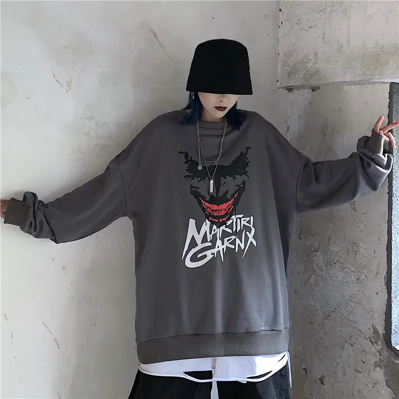 Moda feminina, новинка, уличная одежда с круглым вырезом, стильный осенний пуловер с длинными рукавами и мультяшными буквами и худи, ins, корейский стиль, Harajuku, женские топы