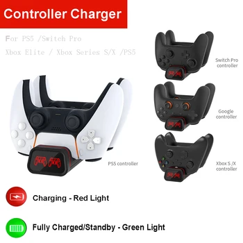 

Multifunction Dualsense Charging Dock Station Controller Charger Charging Base for Switch Pro / Xbox Series S/X /PS5 Gamepad