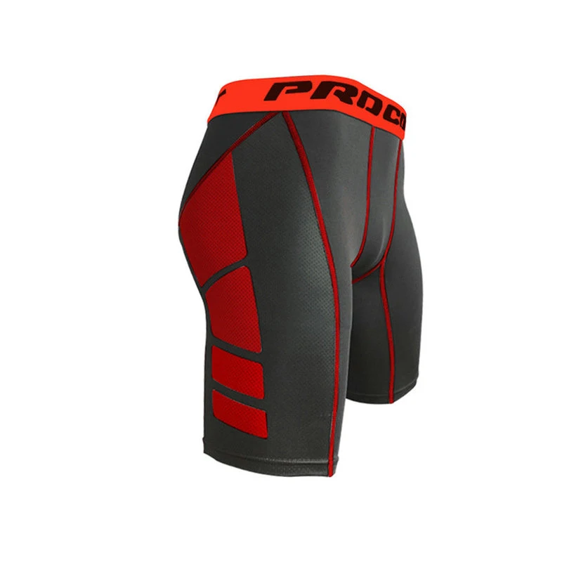 Мужские спортивные шорты для фитнеса, спортзала, быстросохнущие облегающие короткие штаны, мужские спортивные штаны для бега, футбола, баскетбола, шорты - Цвет: Red