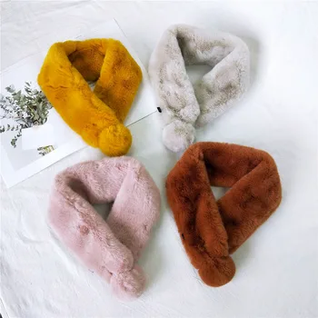 

Solid color scarf female winter lady plush autumn/winter Korean version of the scarf thickening versatile students scarf