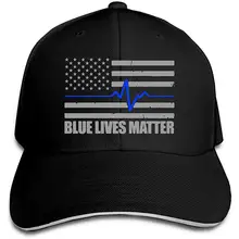 Для Мужчин's Для женщин синий живет материя тонкая Голубая линия флаг сердцебиение Кепка-тракер Кепки Бейсбол Кепки