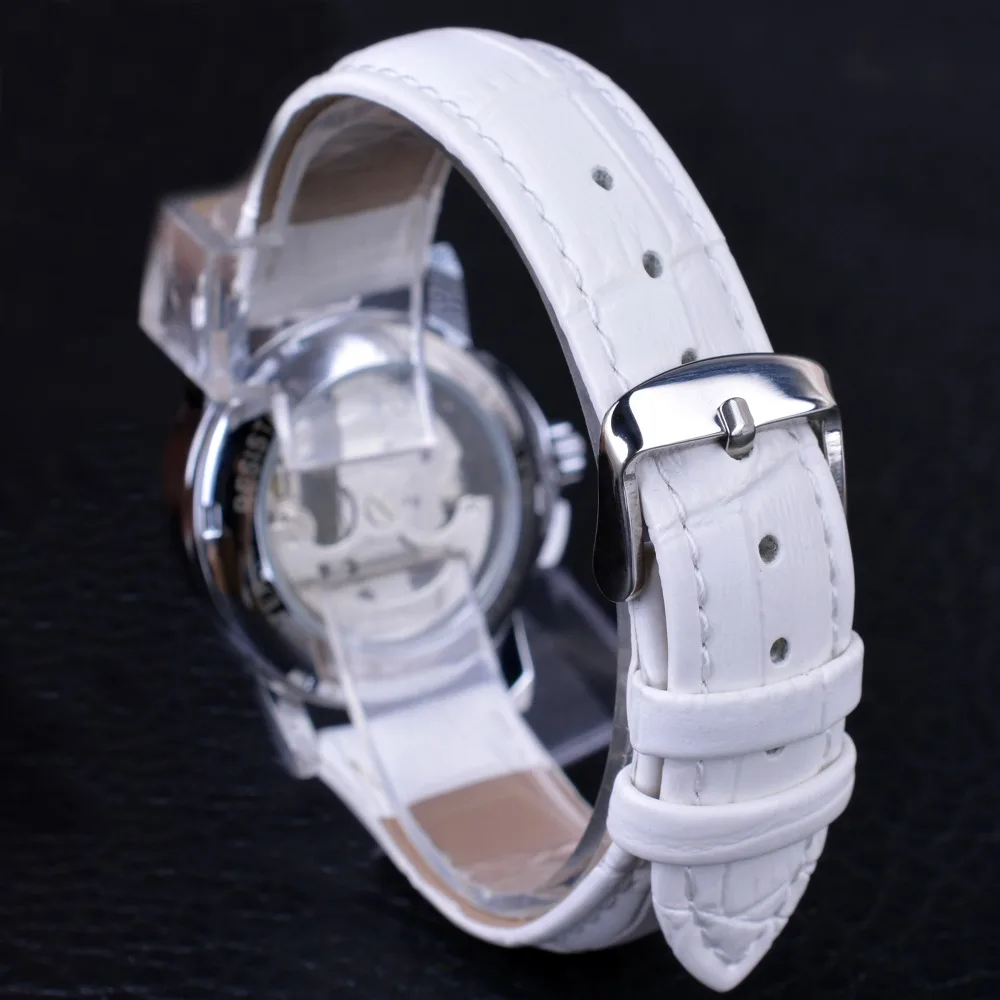 WINNER женские часы Роскошные Алмазные механические Женские часы лучший бренд простой белый Скелет автоматические часы reloj mujer relogio