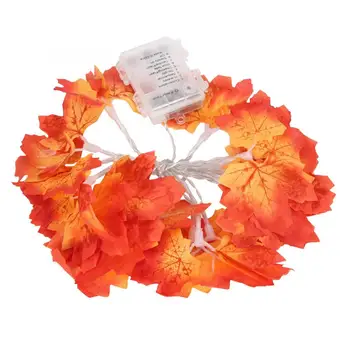 

2.1M 20 LED Maple Leaf String Lights Party Festival Decor Lamp with Remote Control Battery Case