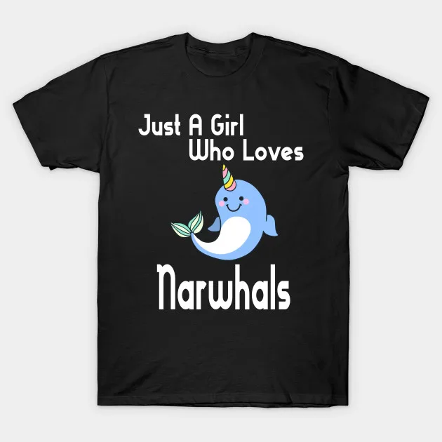 Мужская футболка Just A Girl Who Love Narwhals от grisso Футболка женская | одежда