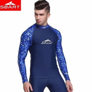 

SBART 2020 Long Sleeves Men Swimwear Rashguard Surf Clothing Diving Suits Shirt Swim Suit Spearfishing Kitesurf Rash Guard